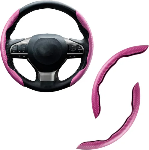 Vista 10 de Amiss 3 piezas de cubierta de volante de fibra de carbono antideslizante, diseño de mariposa impermeable y segmentado, protector de rueda