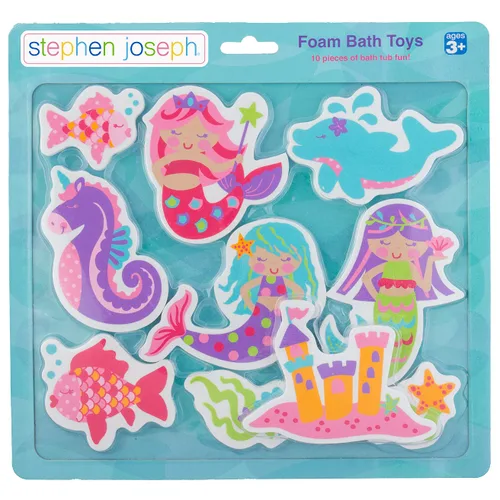Vista 6 de Stephen Joseph, Juego de juguetes de 10 piezas de personaje de baño de espuma flotante, ajolote