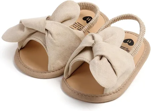Vista 5 de COSANKIM Sandalias de verano para bebés y niñas con suela suave de flores, zapatos de vestir para cuna, recién nacidos, para recién nacidos
