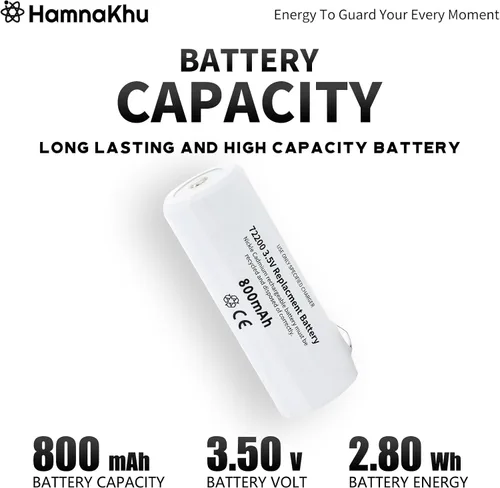Vista 2 de Batería de repuesto para Welch Allyn 72200-800mAh 3.5V batería recargable de níquel-cadmio (se adapta a manijas de alimentación 60835, 71000 y 71670)