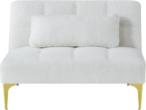 Vista 7 de Sofá futón, sofá reclinable, sillas de sala de estar cómodas sin brazos con respaldo ajustable, para espacios pequeños, oficina, recepción
