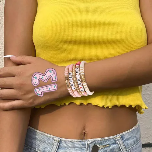 Vista 7 de TS Album - Pulsera inspirada en el álbum con tatuaje de mano, juego de pulseras de amistad para épocas musicales, regalos de joyería para mujeres