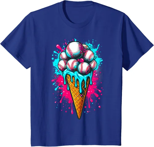 Vista 39 de Camiseta de béisbol de acuarela de helado de béisbol