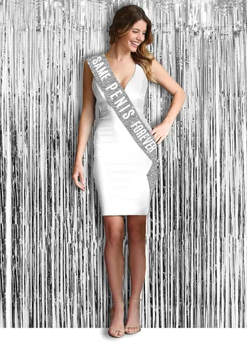 Vista 4 de Funny Bachelorette Party Sashes - BRIDAL GRADE SATIN Bride to Be Sash - Same Penisis Forever Decorations