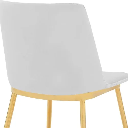 Vista 8 de Messina - Juego de 2 sillas modernas de terciopelo y metal dorado con patas de comedor