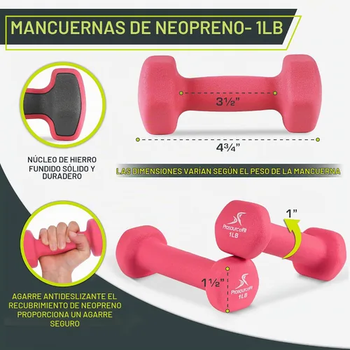 Vista 4 de ProsourceFit Neoprene Dumbbell Coated for Non-Slip Grip