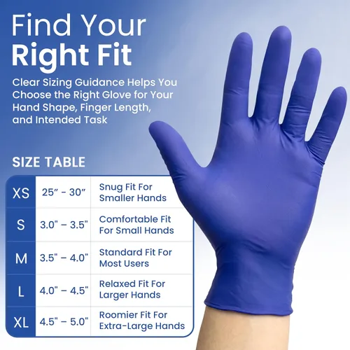 Vista 6 de Guantes desechables de nitrilo, sin látex, sin polvo, guantes de examen médico