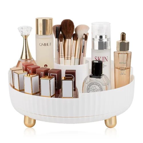 Vista 19 de Anyoifax Bandeja organizadora de perfumes de maquillaje, giratoria de 360 grados, organizador de loción para el cuidado de la piel, organizador