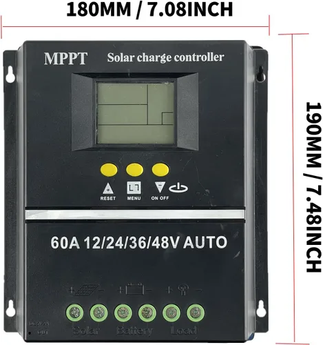 Vista 6 de MPPT 36V/48V/24V/12V Herramientas de controlador de carga solar 100A/80A/60A LCD Dual USB Plomo Ácido Baterías de litio Cargador rápido (60A)