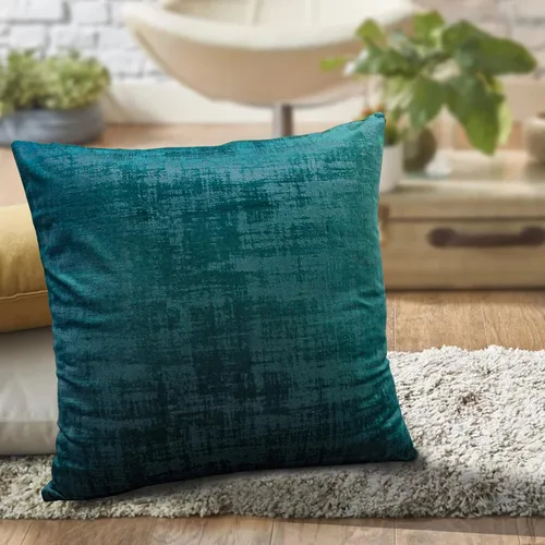 Vista 6 de Home Soft Things Juego de 4 fundas de almohada de terciopelo texturizado, 20 x 20 pulgadas, color verde azulado profundo, fundas decorativas