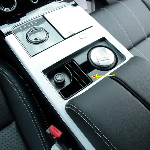 Vista 5 de Soporte de taza de control central de plástico ABS Caja de almacenamiento Bandeja de teléfono para Land Rover Range Rover Velar 2017 2018 2019 2020
