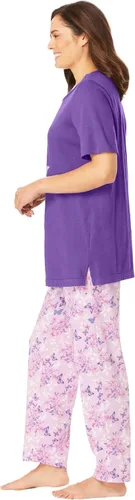 Vista 4 de Dreams & Co. Conjunto de pijama para mujer con estampado de talla grande