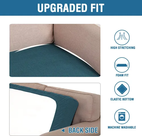 Vista 347 de H.VERSAILTEX Fundas de Cojín de Asiento Individuales Super Elásticas Fundas de Sofá Fundas de Cojín de Sofá Fundas Deslizables Juegos Tela de Sarga