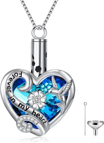 Vista 15 de WINNICACA 925 Sterling Silver Urn Necklaces for Ashes of Loved Ones A01-Tortuga marina-Oro blanco