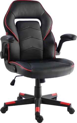 Vista 12 de NuSparc SpawnSafe - Silla para videojuegos, altura ajustable, reposabrazos abatibles, giro de 360°, negro/azul