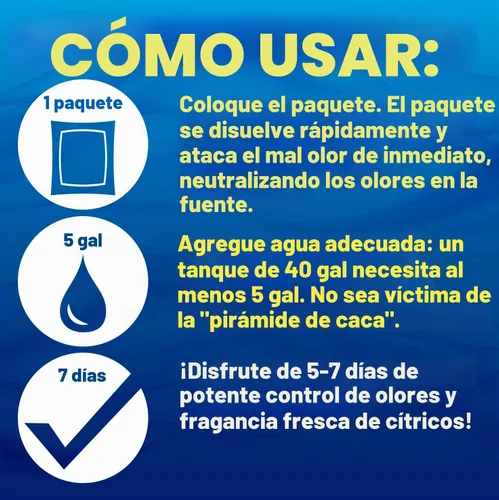 Vista 6 de Walex Citra-Pak - Cápsulas desodorizantes para tanque de retención de RV/Marina, descomposición de desechos y control de olores, limpia tanque