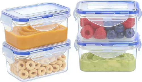 Vista 31 de KIGI Mini recipientes de plástico para almacenamiento de alimentos de 6 onzas con tapas herméticas y a prueba de fugas, ideales para almuerzo