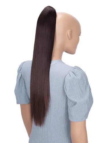Vista 12 de CAISHA 24 "Hairpiece Cola de caballo Clip en la extensión de pelo largo recto negro H601