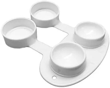 Vista 2 de Fundas para lentes de contacto con tapa abatible, cama plana, pozo profundo, paquete de 12, color blanco
