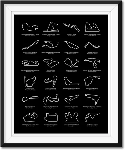 Vista 15 de Custom Car Posters Póster de pista de carreras de Fórmula 2026, diseño de circuitos destinados a los fanáticos de las carreras de Fórmula de regalo