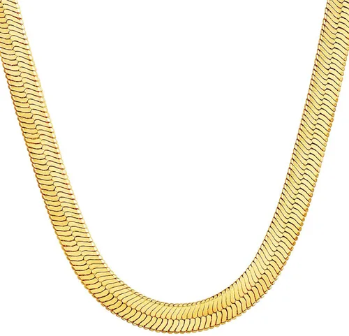 Vista 23 de DEARMAY - Collares de oro bañado de 14 quilates para mujer, delicado collar de gargantilla de espiga de oro, collar de serpiente en capas finas
