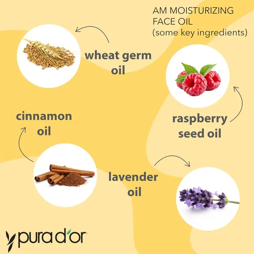 Vista 5 de PURA D'OR Aceite facial hidratante ORGANIC AM de 3.3 onzas – Cuidado de la piel hidratante Morning Glow – Hidratante ligero para una piel brillante