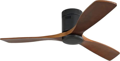 Vista 14 de Sofucor Ventilador de techo de 52 pulgadas sin luz, ventiladores de techo de madera maciza para interiores y exteriores sin luces, motor CC