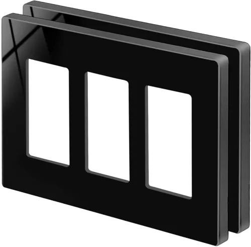 Vista 17 de BESTTEN Placa de pared sin tornillos de 5 segmentos, cubierta de enchufe decorador, placa decorativa para interruptor, serie blanca nieve brillante