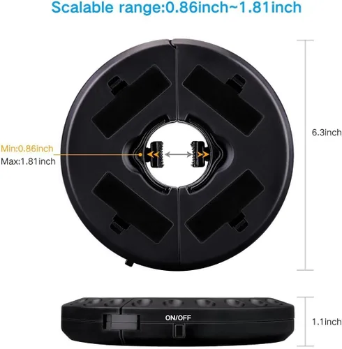 Vista 5 de OYOCO Luz para sombrilla de patio, 3 modos de brillo, inalámbrica, 28 luces LED a 200 lúmenes, 4 pilas AA, luz de poste para sombrilla de patio