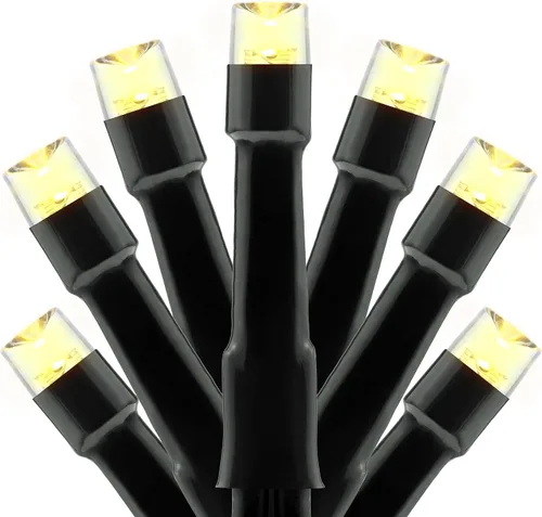 Vista 15 de YULETIME - Tira de 300 luces LED rosadas de color blanco cálido de 100 pies con adaptador de 8 modos, 4 pulgadas de espacio, cable transparente Rosa