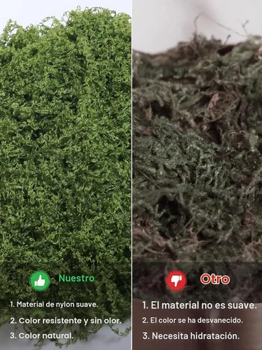 Vista 8 de Planta artificial de musgo artificial de musgo floral verde de 5.3 onzas para manualidades, manualidades de hadas, jarrón, florero, decoración de A
