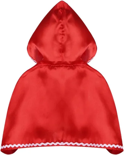Vista 2 de Fldy Capa roja con capucha para niños, para Navidad, Halloween, juego de rol, cosplay, fiesta, ropa de disfraces