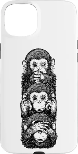 Vista 9 de Three Wise Monkeys See No Evil Hear No Evil Speak No Evil Case for iPhone 16