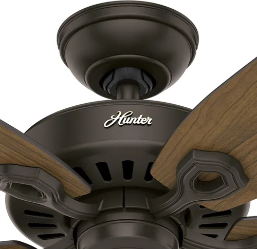 Vista 3 de Hunter Fan - Ventilador de techo para exteriores (52 pulgadas, 5 aspas de roble teñido), color bronce Bronce nuevo