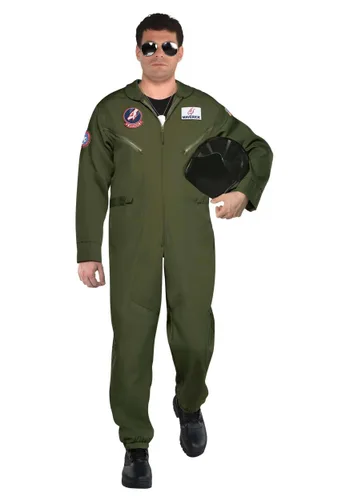Vista 2 de Disfraz de Uniforme de Vuelo de la Película Top Gun para Hombre Multicolor