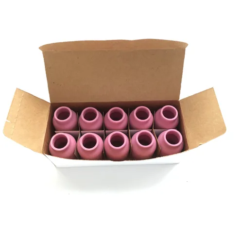 Vista 4 de 10 piezas TIG Soldador Antorcha Accesorios-Rosa Grande Lente de Gas Copa Alúmina Boquilla Escudo (Tamaño #10/53N88)