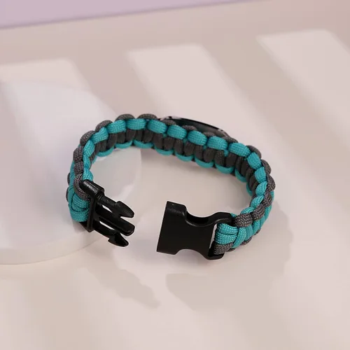 Vista 5 de Pulsera de alerta médica Paracord para hombres y mujeres Pulsera de identificación médica de acero inoxidable con hebillas de liberación lateral