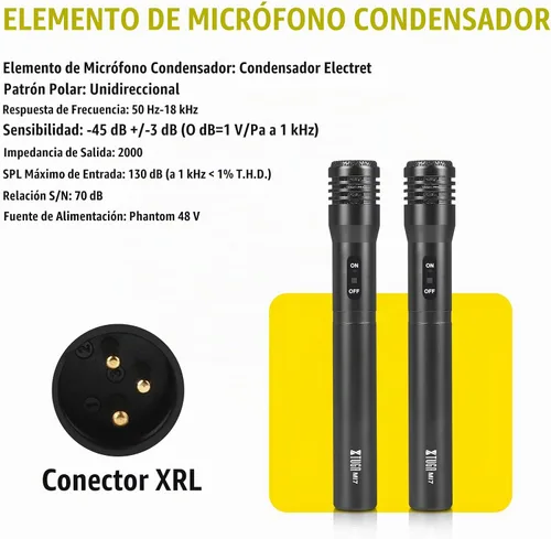 Vista 10 de XTUGA MI7 Kit de micrófono de tambor, 7 piezas de metal con cable dinámico