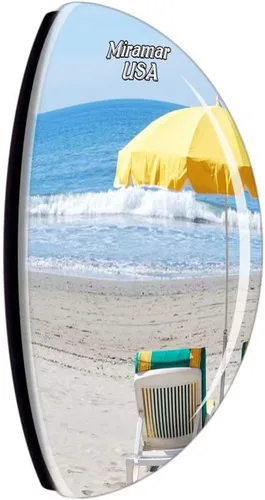 Vista 3 de USA America Miramar Beach Imán de nevera de viaje recuerdo ciudad colección 3D cristal regalo fuerte refrigerador etiqueta engomada