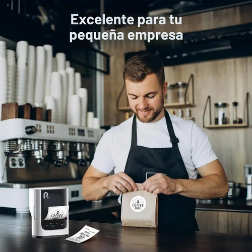 Vista 6 de POLONO Máquina etiquetadora PM220S con cinta, etiquetadora Bluetooth, perla