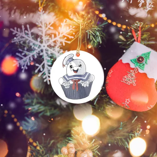 Vista 2 de Adornos para árbol de Navidad, decoración de puft de acrílico, cupcakes, decoración de Navidad, adorno para vacaciones, eventos, fiestas, decoración