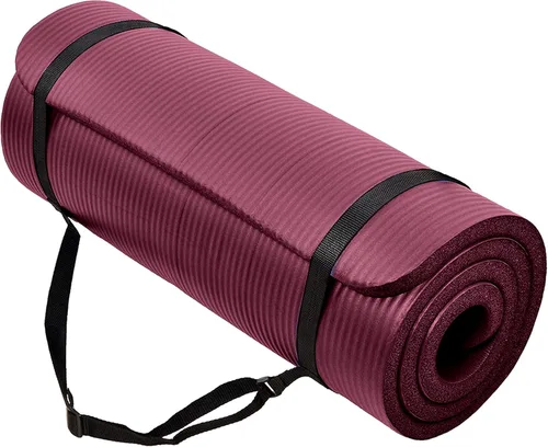 Vista 8 de BalanceFrom Yoga Mat, 1-Inch Extra Thick High Density Exercise Mat, Anti-Tear Exercise Yoga Mat with Carrying Strap, Suitable for Various Yoga