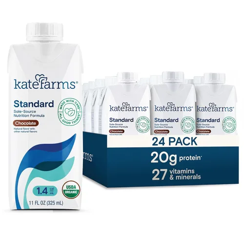Vista 10 de KATE FARMS Batido nutricional orgánico de 1.4 alto en calorías, chocolate, 20g de proteína, 27 vitaminas y minerales, reemplazo de comidas, 11 onzas