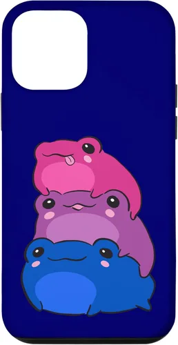 Vista 16 de Funda estética para iPhone 12/12 Pro Bisexual Flag Color Frogs Sutil Bi Pride LGBTQ