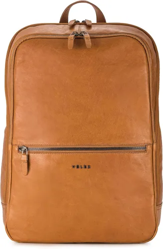 Vista 2 de VELEZ Mochila unisex de cuero de grano completo + cartera plegable con clip para dinero, Velez Mochila unisex de cuero + cartera plegable negra