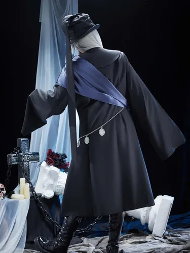 Vista 4 de Cosplay.fm Disfraz de anime para mujer (negro y azul, talla S)
