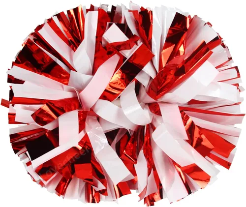Vista 7 de Lovecheer 2 pompones de plástico para animadoras con mango de bastón para niños y adultos, para animar a fiestas de espíritu de equipo deportivo