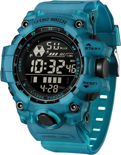 Vista 11 de Reloj militar digital para hombre, reloj de pulsera táctico, cronómetro y alarma facial grande, resistente al agua para exteriores para hombres
