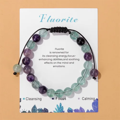 Vista 41 de Pulsera de cristal curativo para mujer de 0.315 in, pulsera de cuentas de cristal natural ajustable hecha a mano, joyería curativa, regalo