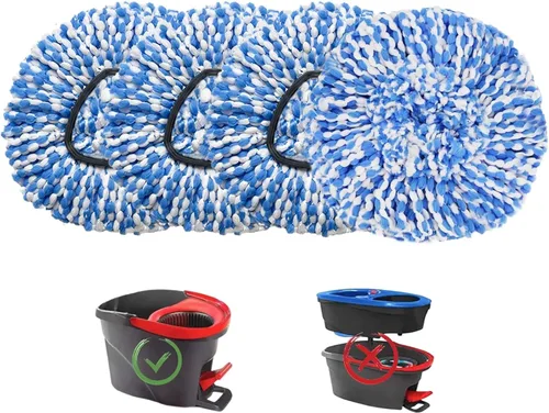 Vista 9 de 4 piezas de cabezales de repuesto para mopa O-Ceda, cabeza de repuesto para mopa giratoria, recambios de cabezales de mopa de microfibra, recambios